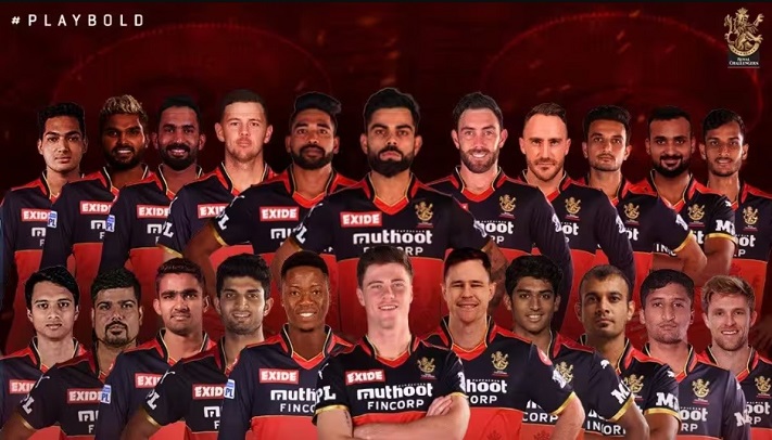 Royal Challengers Bangalore player's group photo from 2022