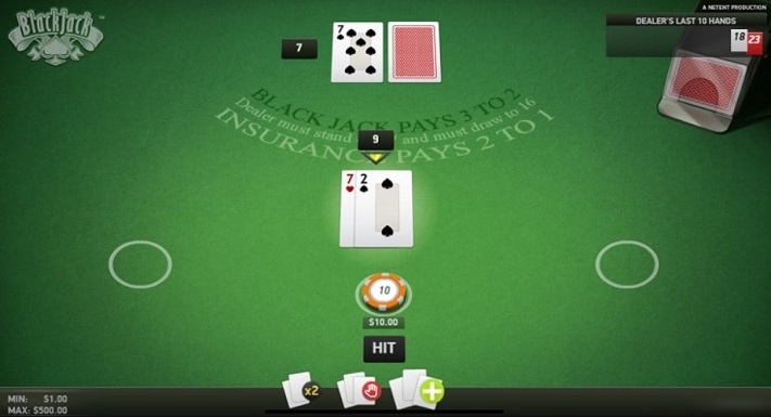 The player's win chance in blackjack is influenced by a combination of factors