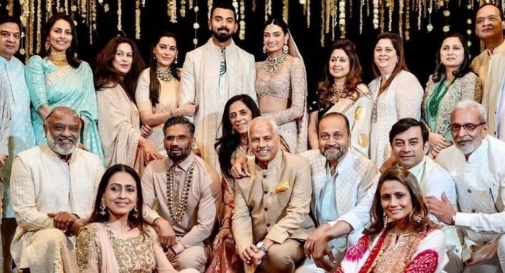 KL Rahul and his family — photo from his wedding