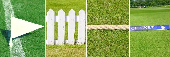 The boundary is typically marked by a combination of a rope and flags