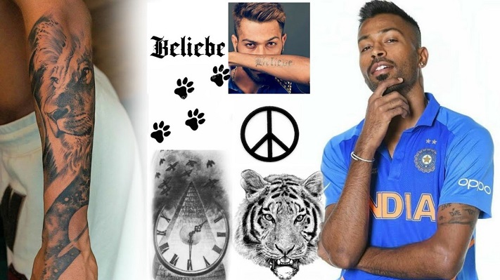 Tattoos of the cricket players — Hardik Pandya