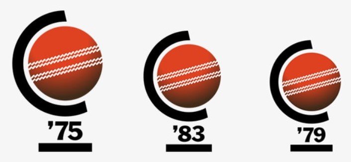 Cricket World Cup logo designs in 1975, 1979, and 1983 were changed just in the sizes