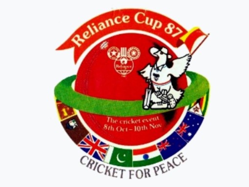 Cricket World Cup logo at 1987 sponsored once again by the Prudential Assurance Company