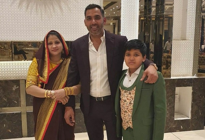 Anup Kumar with his wife Seema and son Avi