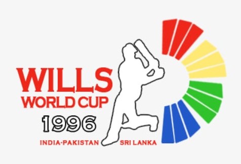 The Cricket World Cup in 1996 has a design with a dynamic image of a batsman in action 